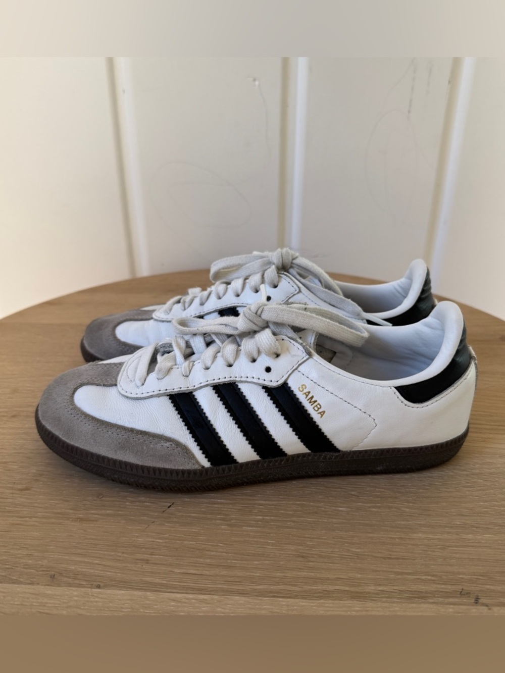 Adidas Sambas White with Black Stripes - Picture 2 of 5